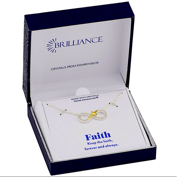Infinity Cross Necklace, Crystal, Silver Tone! NWT! - Picture 1 of 6